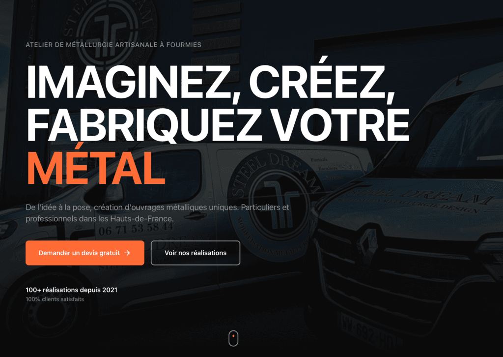 Steel Dream — Site vitrine métallerie sur-mesure