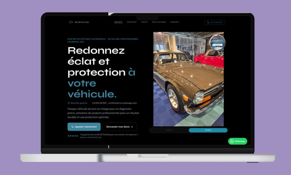 SB Detailing - Site vitrine - nettoyage auto - Automobile à Fourmies